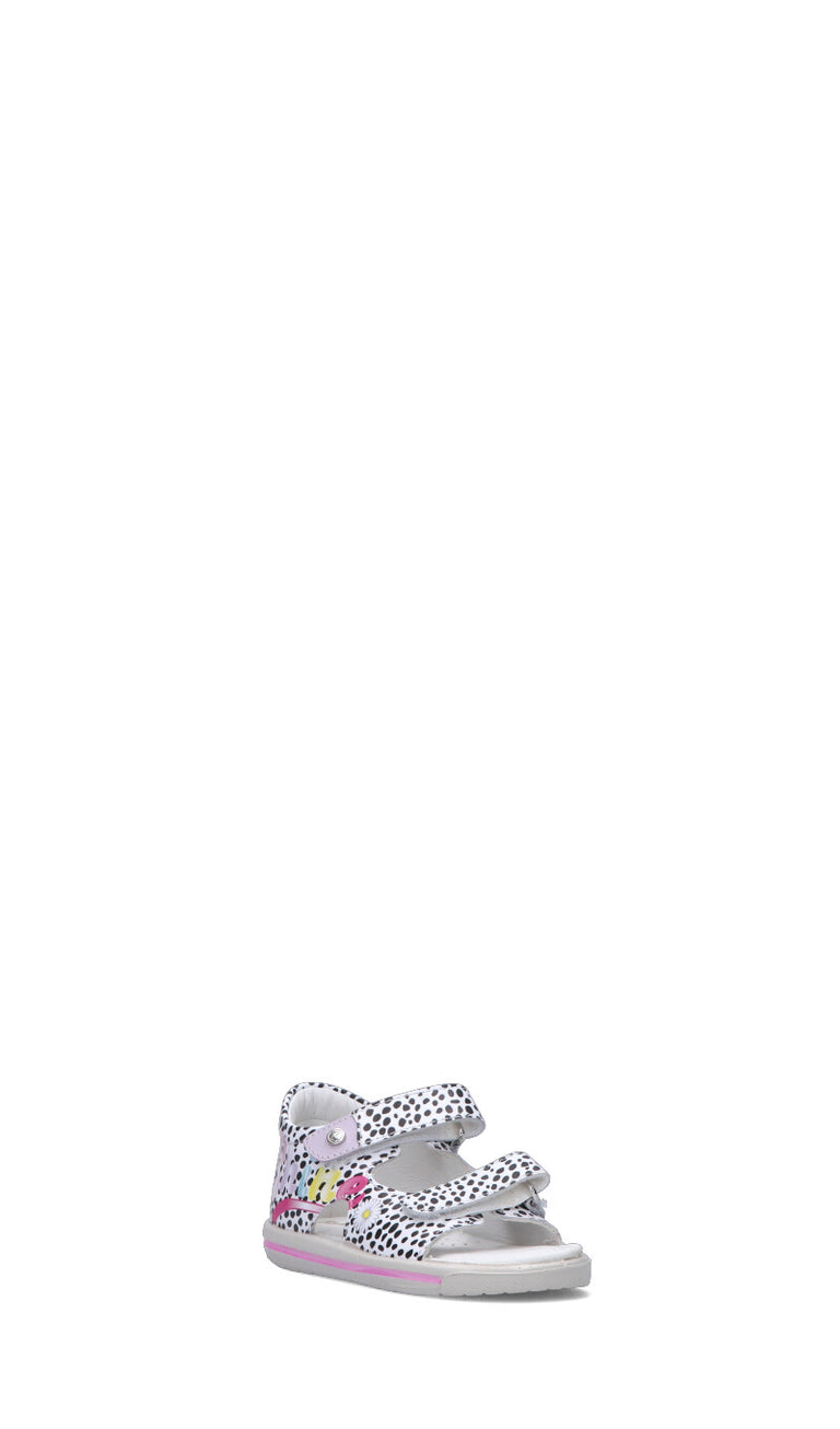 FALCOTTO Sandalo bimba bianco/nero/rosa in pelle