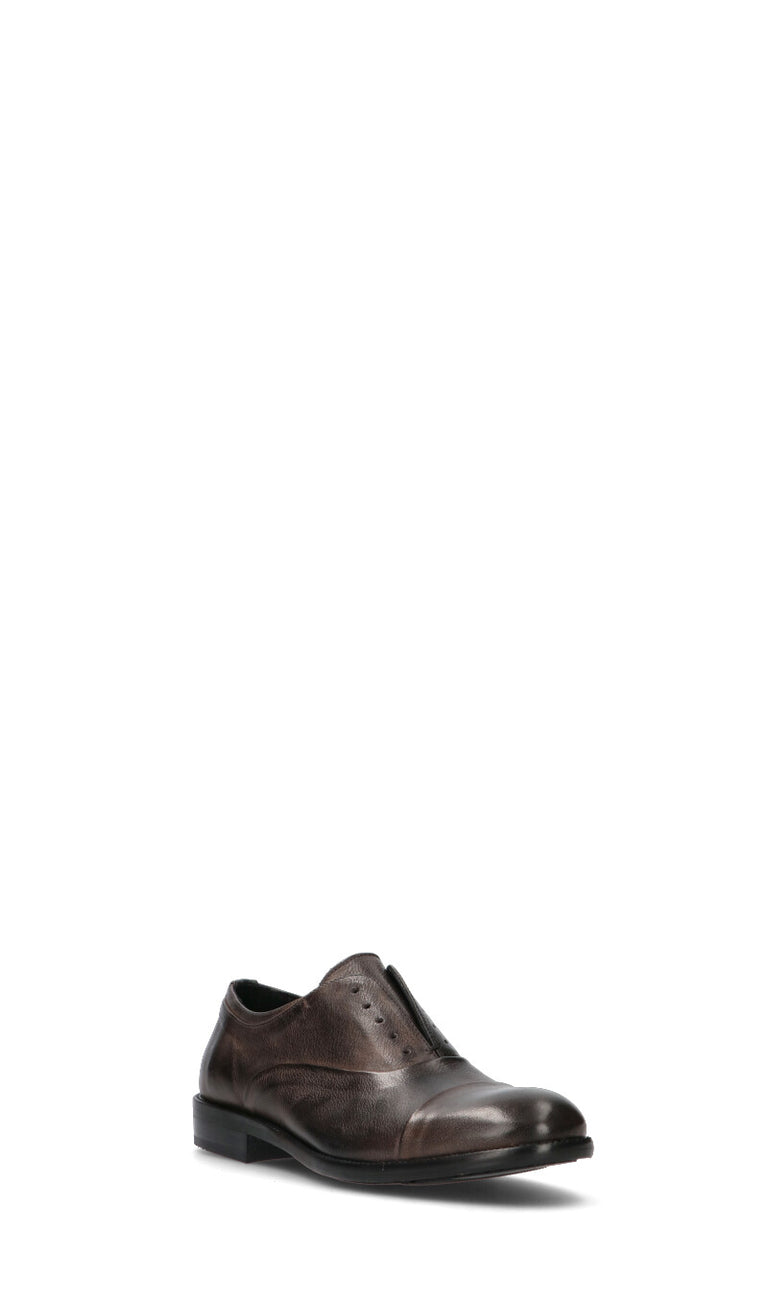 PAWELK'S Stringata uomo marrone in pelle