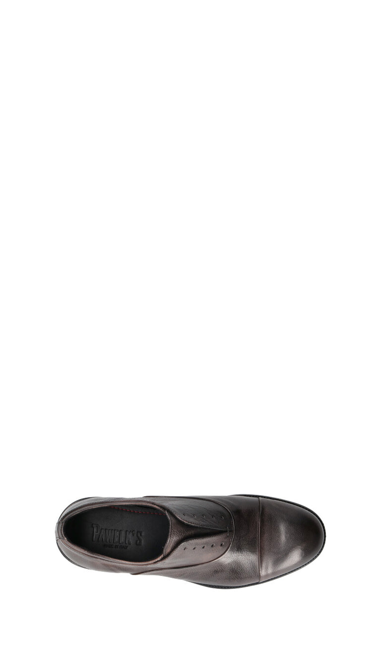 PAWELK'S Stringata uomo marrone in pelle