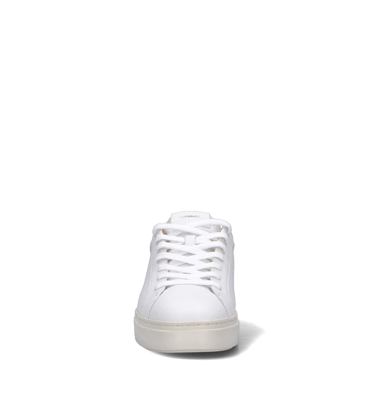 CRIME Sneaker uomo bianca in pelle