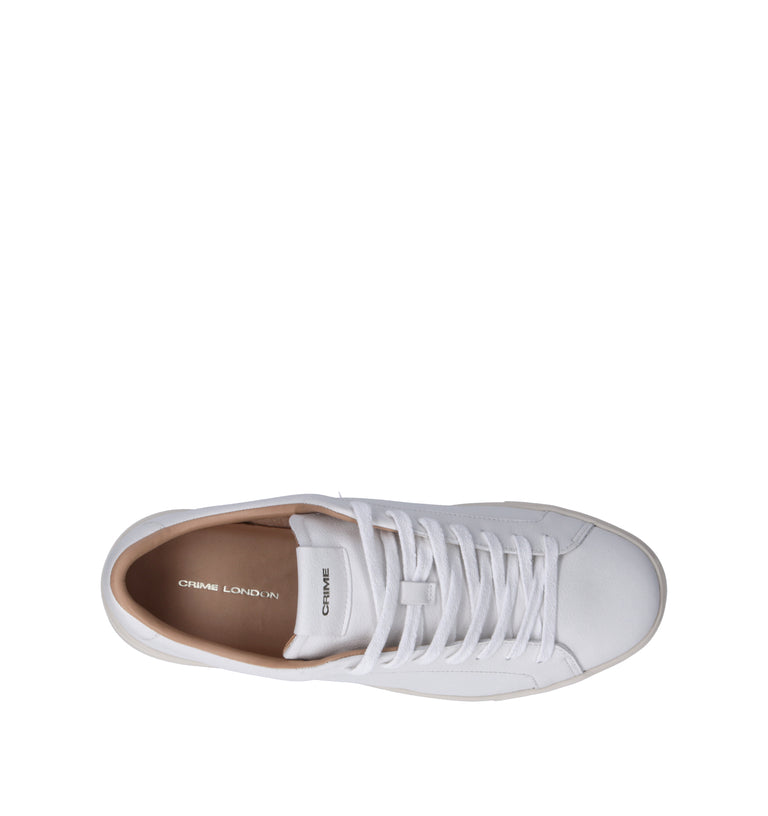 CRIME Sneaker uomo bianca in pelle