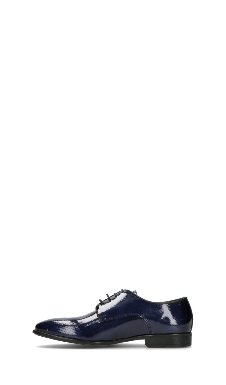EVEET Stringata uomo blu in pelle