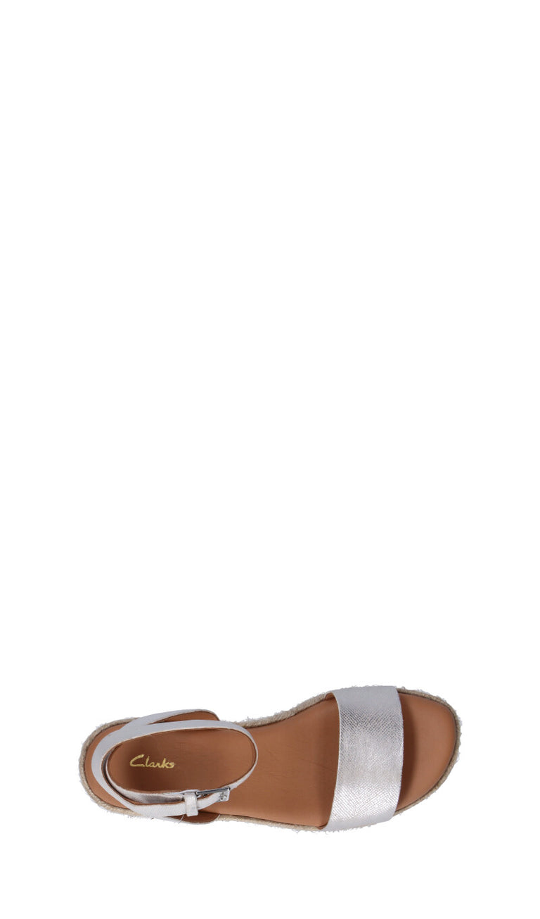 CLARKS ESSENTIALS Zeppa donna argento in pelle