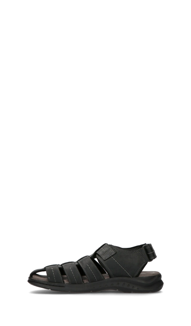 CLARKS ESSENTIALS Sandalo uomo nero in pelle