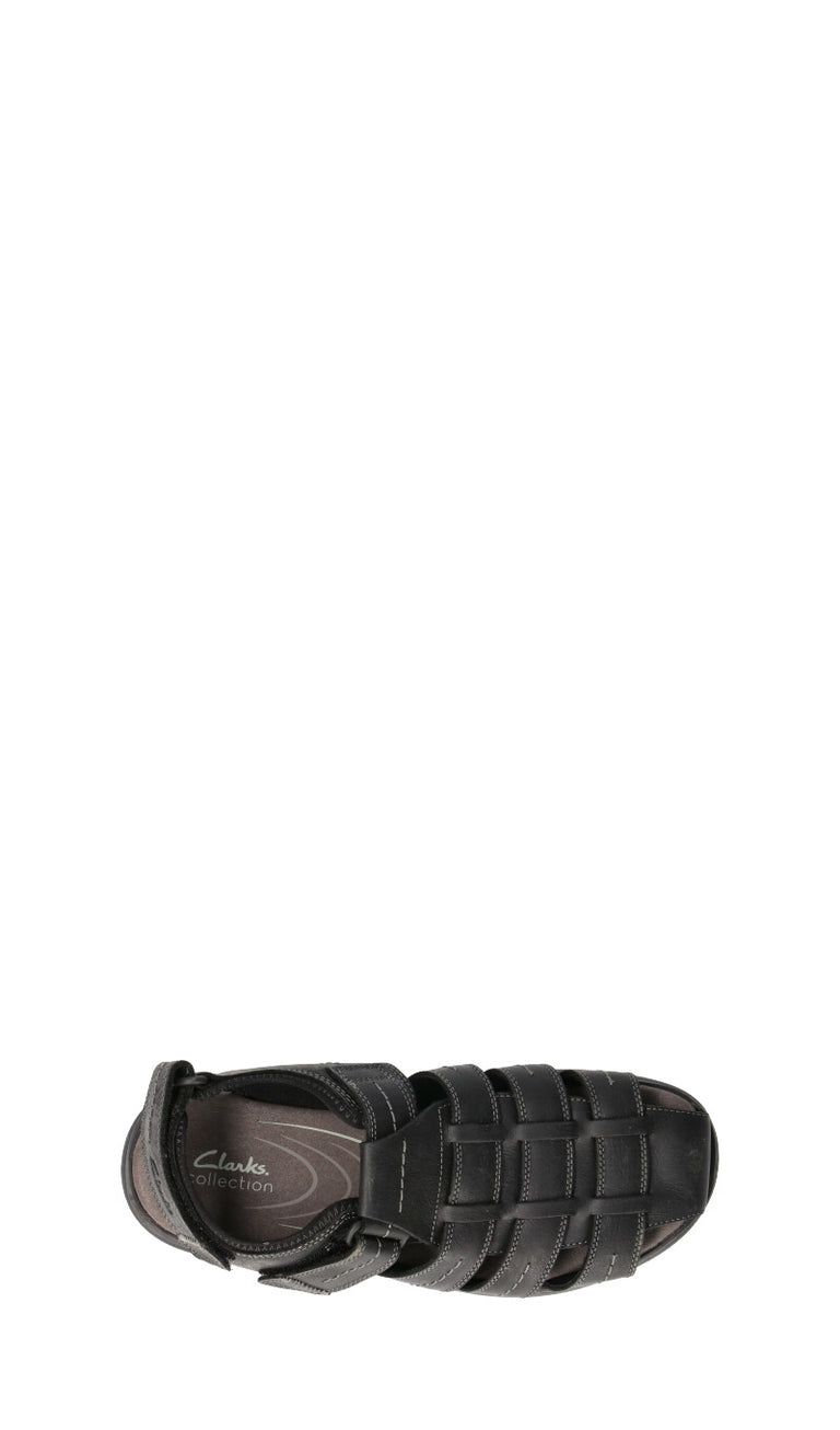 CLARKS ESSENTIALS Sandalo uomo nero in pelle