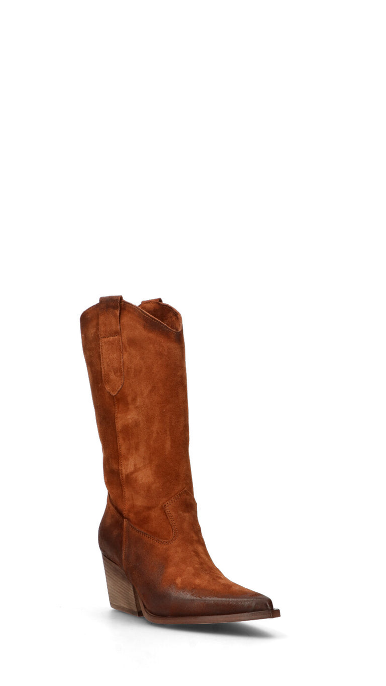 RABARBARO Stivale donna marrone in suede