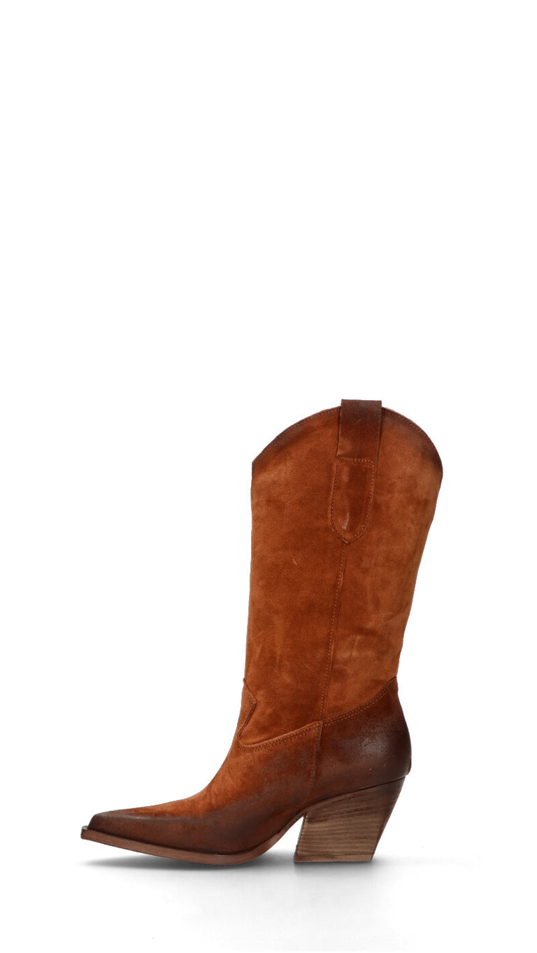 RABARBARO Stivale donna marrone in suede