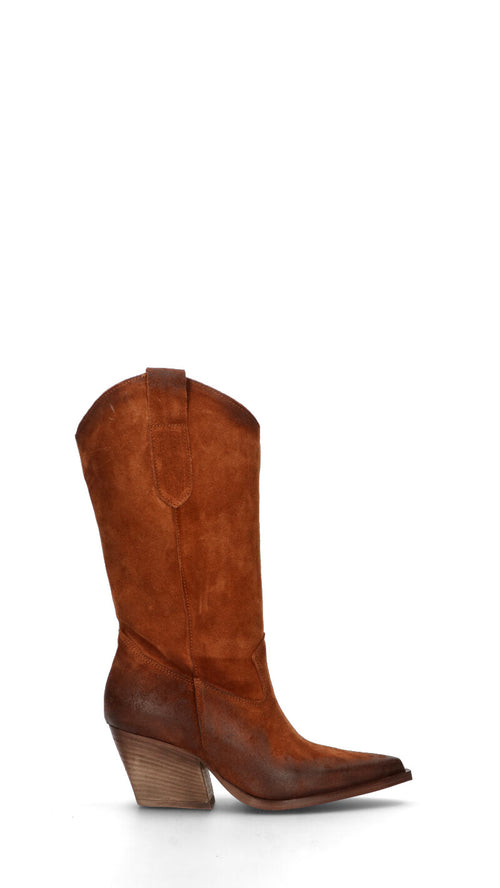 RABARBARO Stivale donna marrone in suede