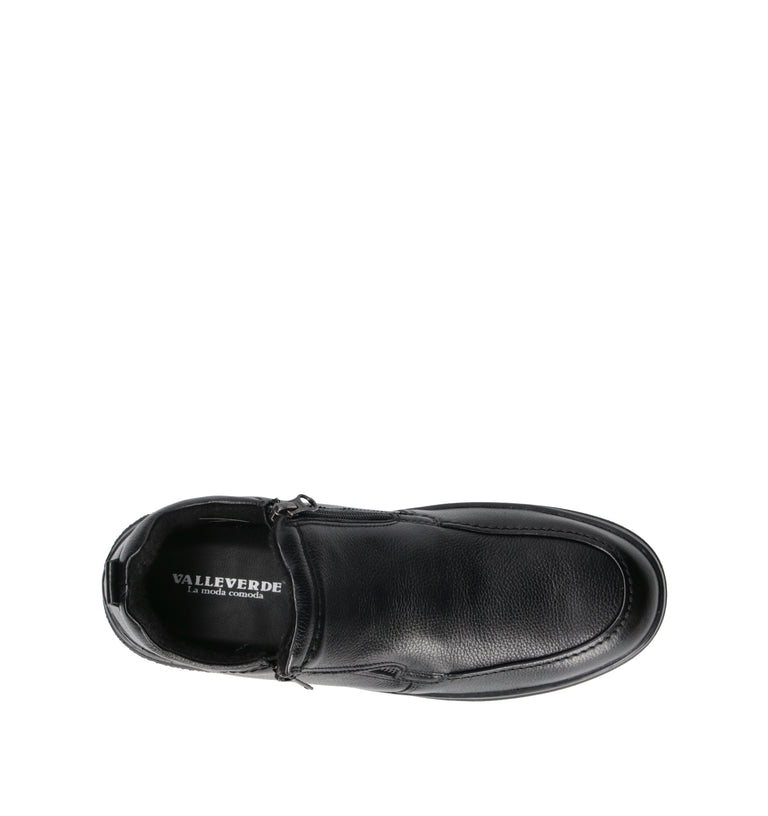 VALLEVERDE Scarpa comfort uomo nera in pelle
