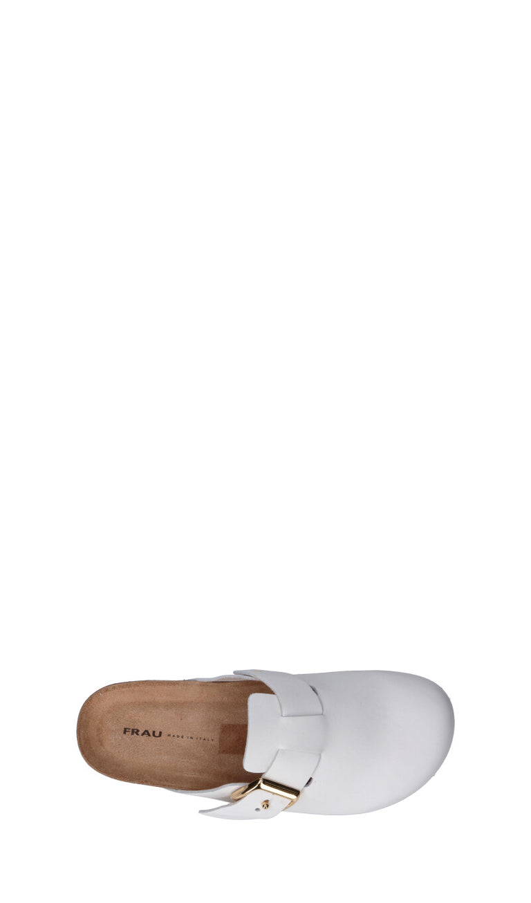FRAU Ciabatta donna bianca in pelle