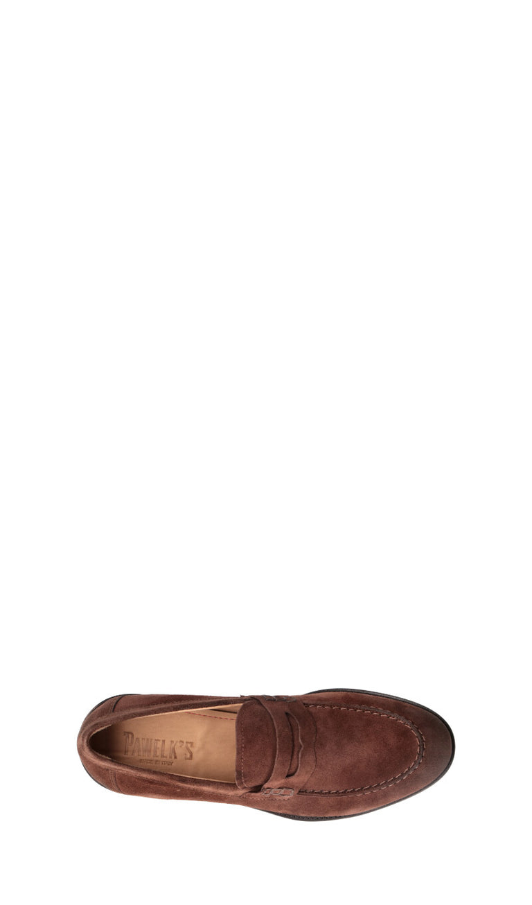 PAWELK'S Mocassino uomo marrone in suede