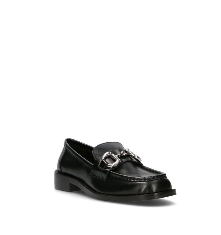 HADEL Mocassino donna nero in pelle