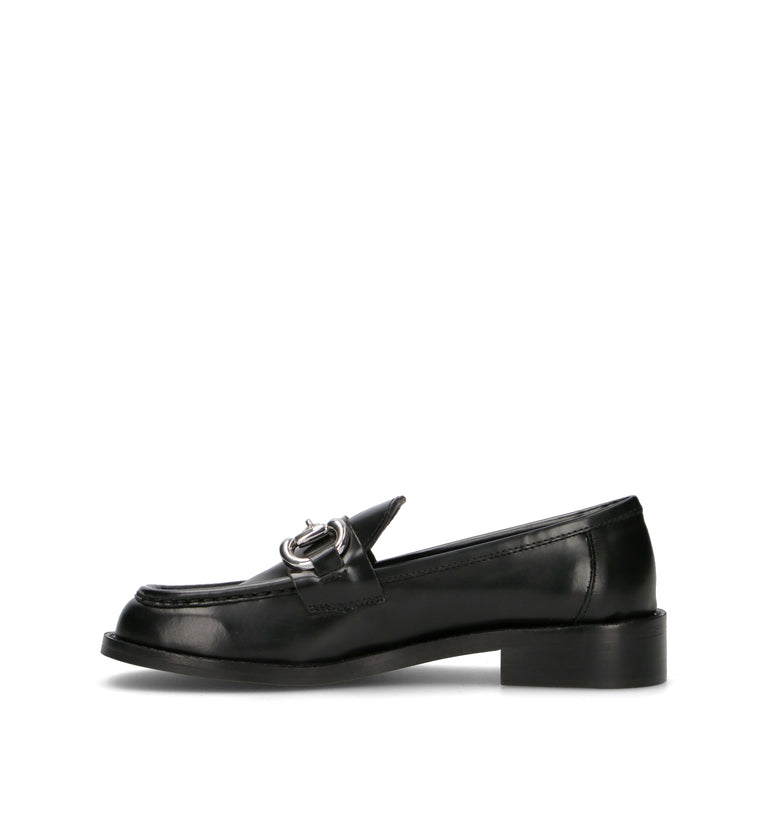 HADEL Mocassino donna nero in pelle
