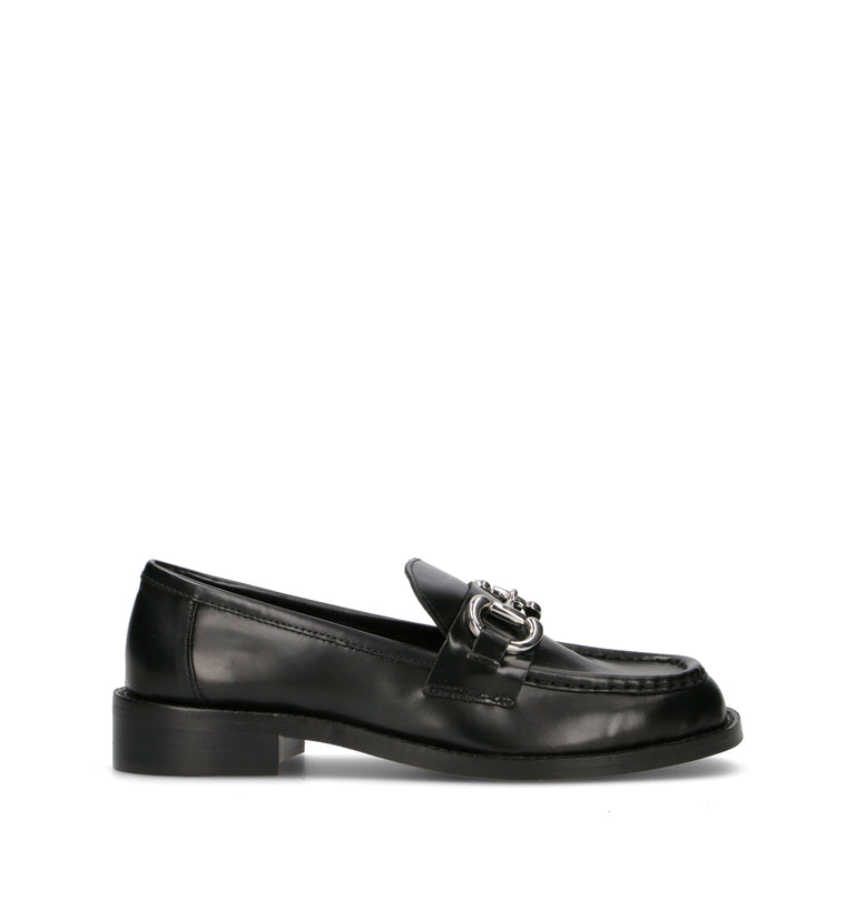 HADEL Mocassino donna nero in pelle