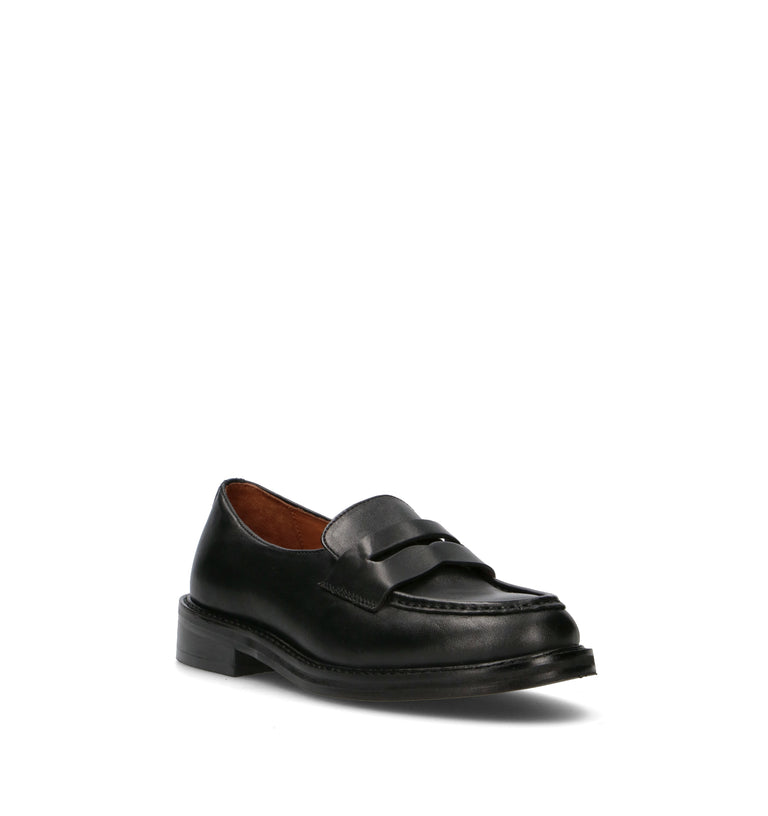 HADEL Mocassino donna nero in pelle