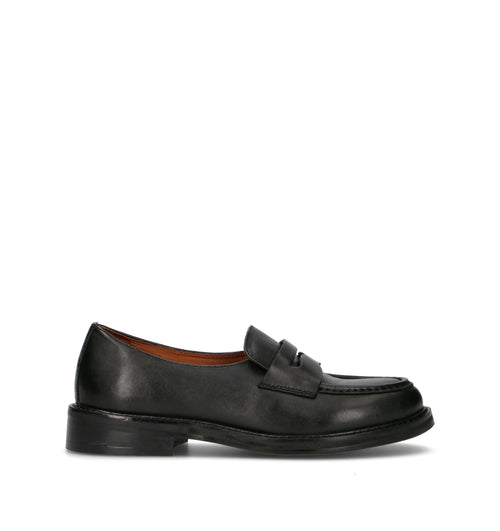 HADEL Mocassino donna nero in pelle