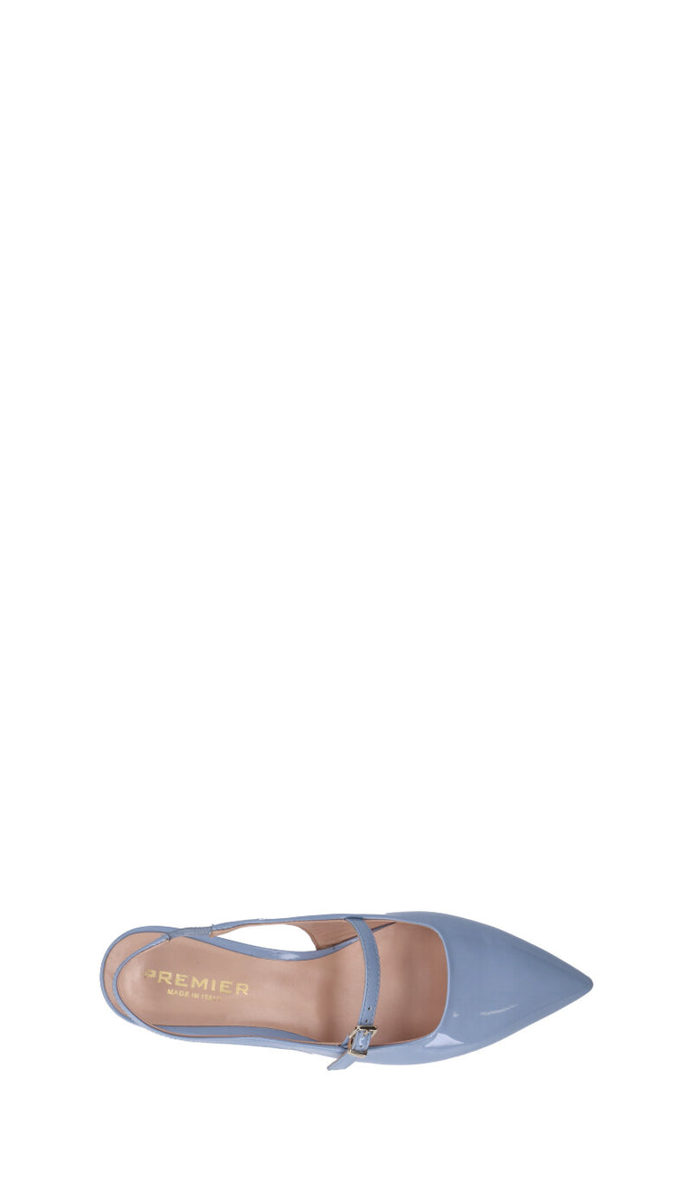 PREMIER Slingback donna azzurra in pelle