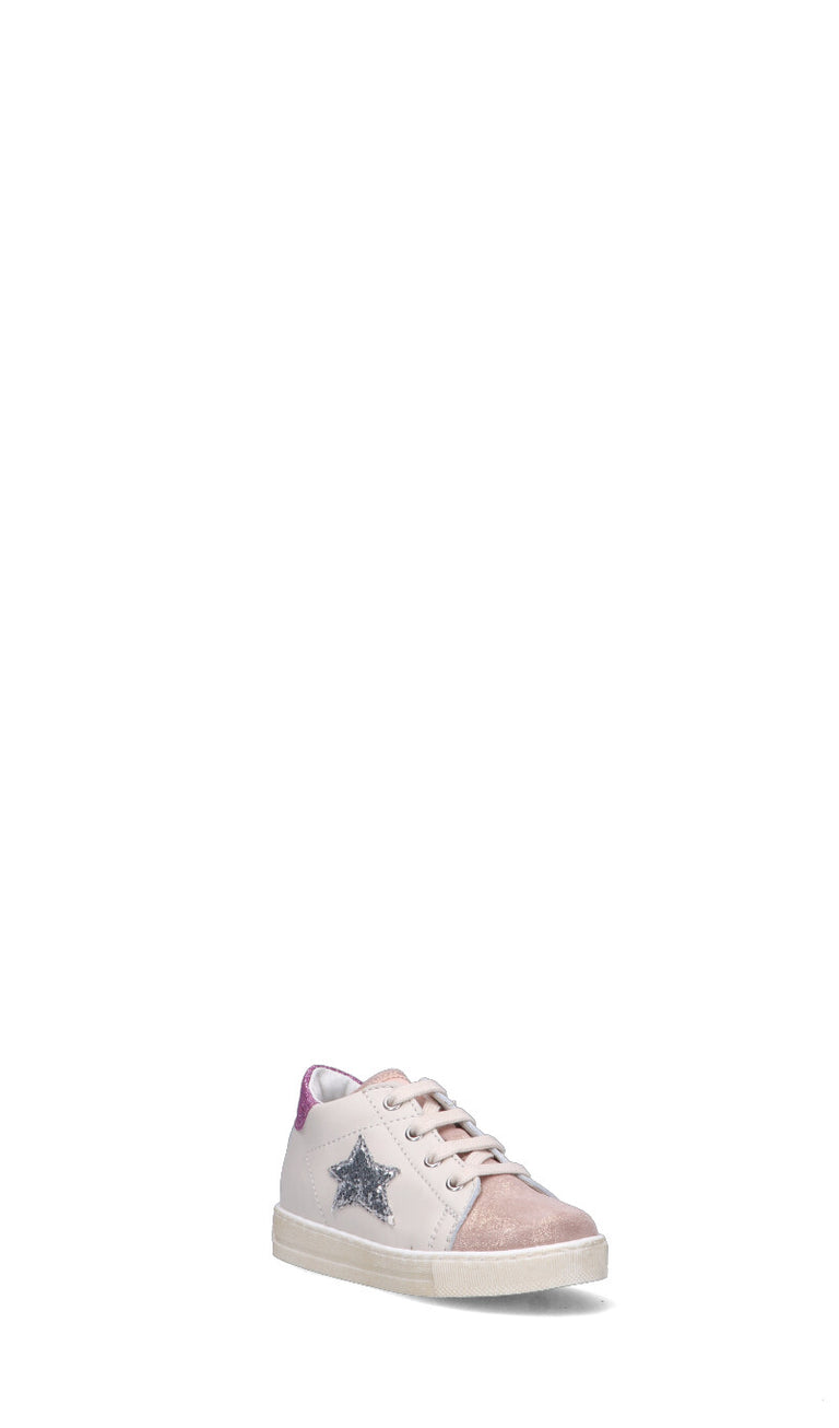 FALCOTTO Sneaker bimba beige/rosa/viola in pelle