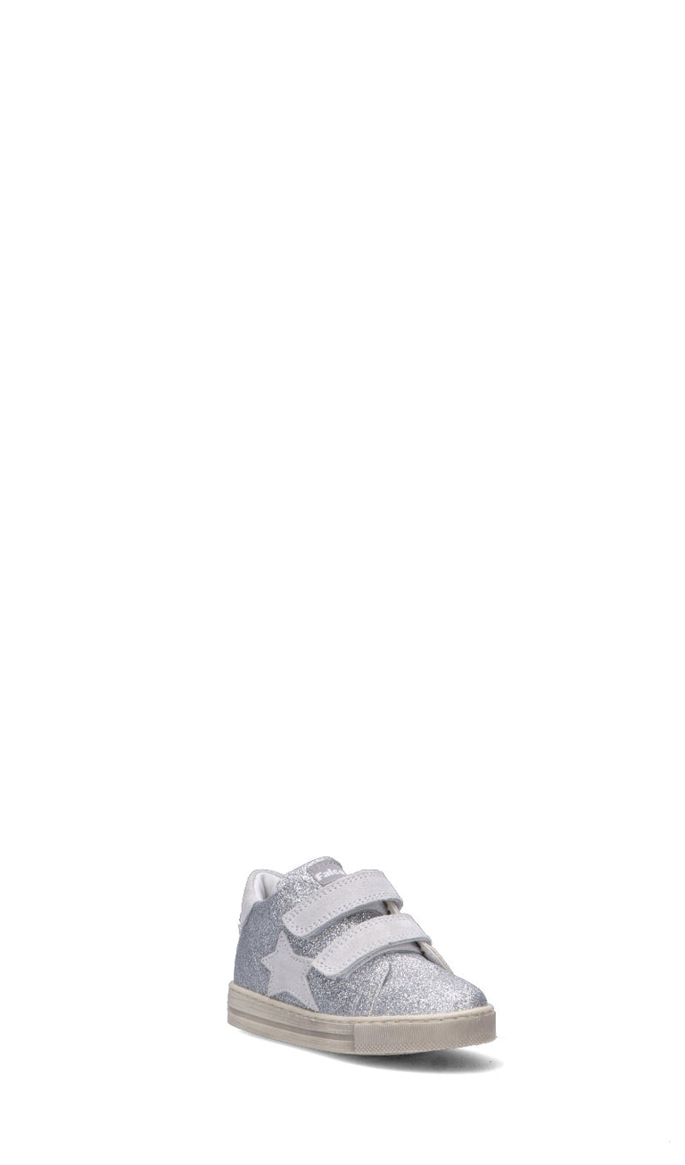 FALCOTTO Sneaker bimba argento in pelle