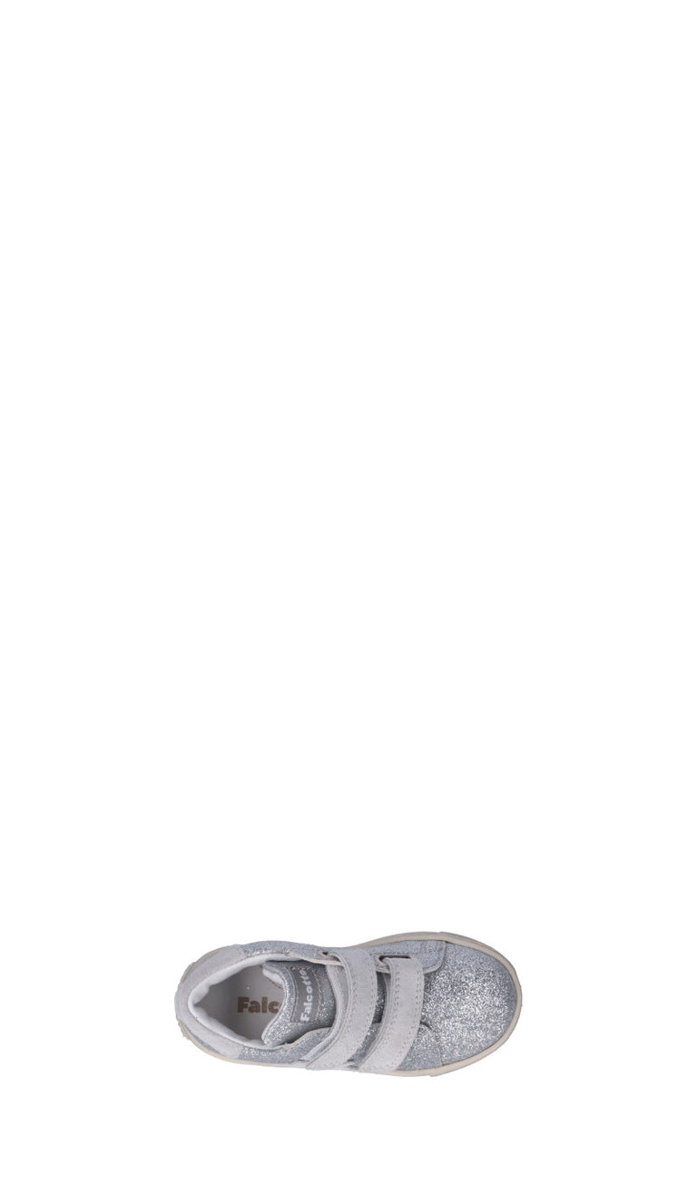 FALCOTTO Sneaker bimba argento in pelle