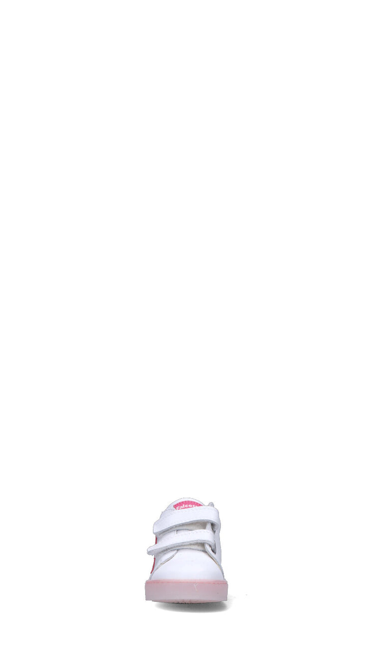 FALCOTTO Sneaker bambina bianca/rosa in pelle