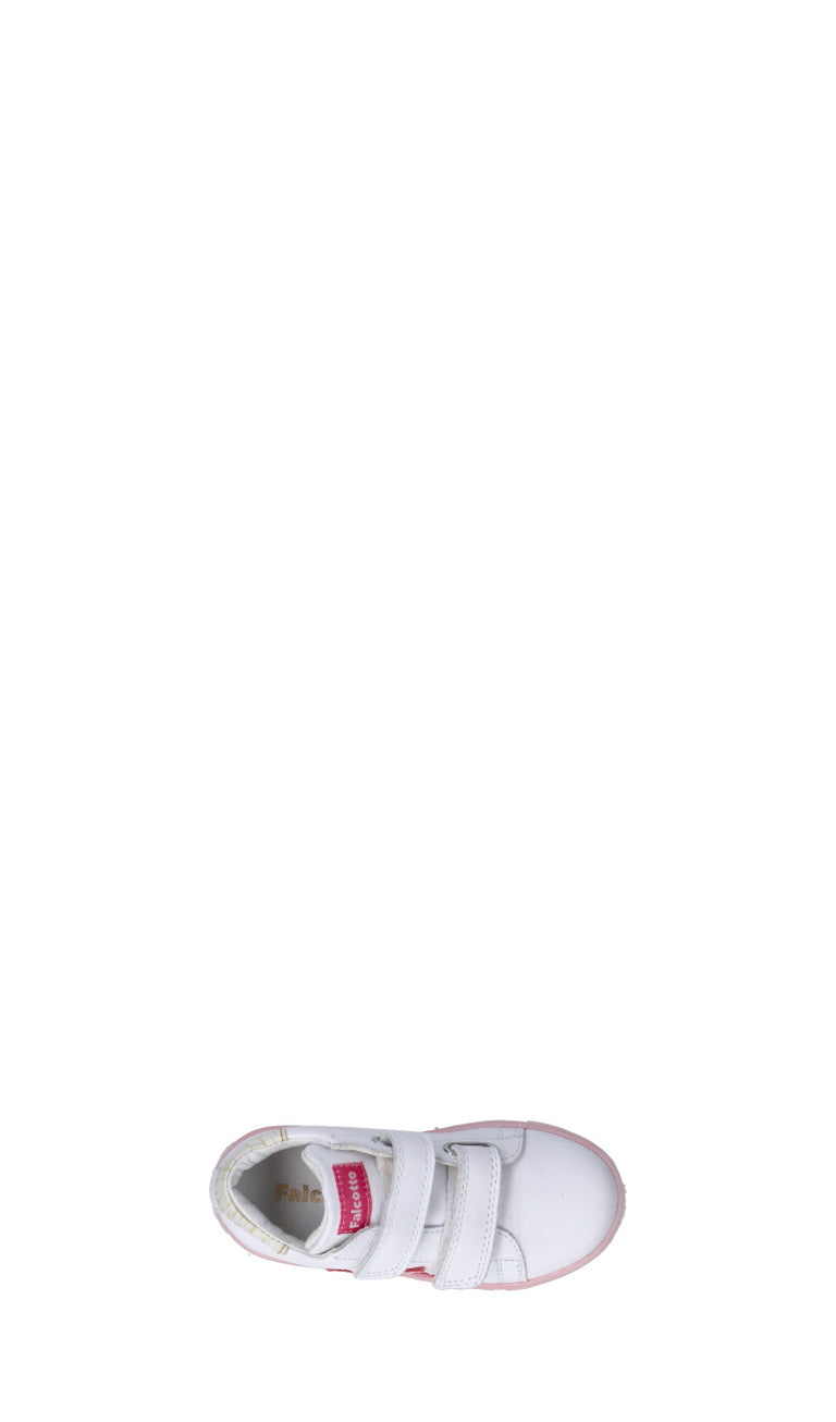 FALCOTTO Sneaker bambina bianca/rosa in pelle