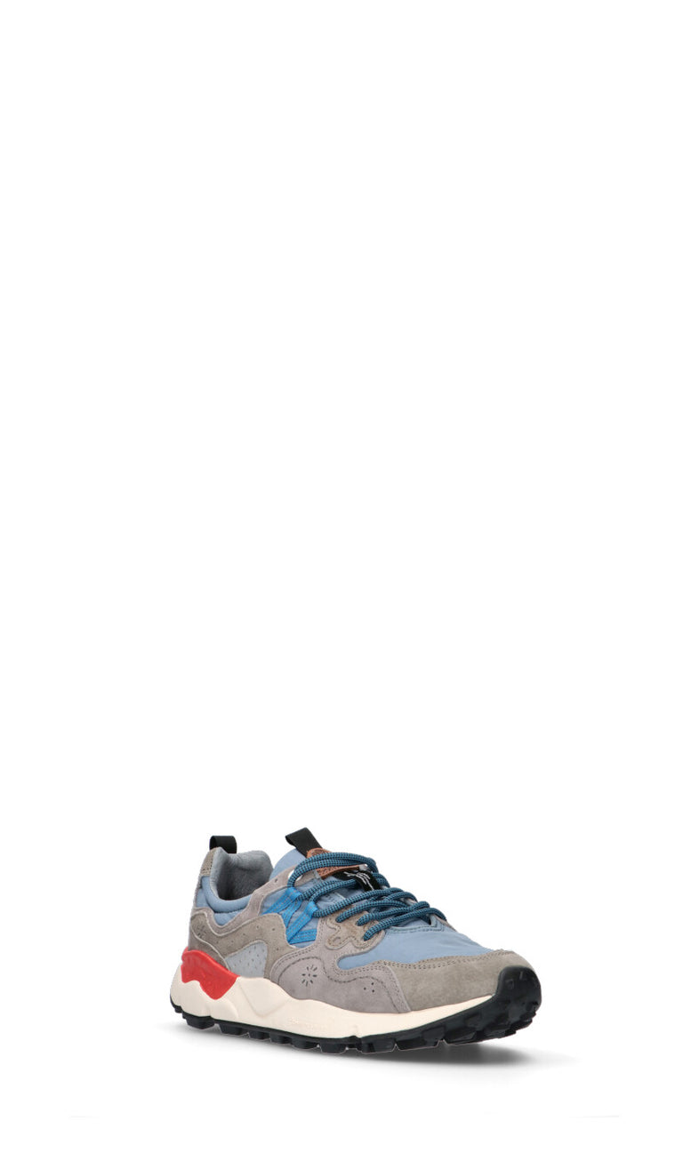 FLOWER MOUNTAIN Sneaker donna grigia/azzurra in pelle