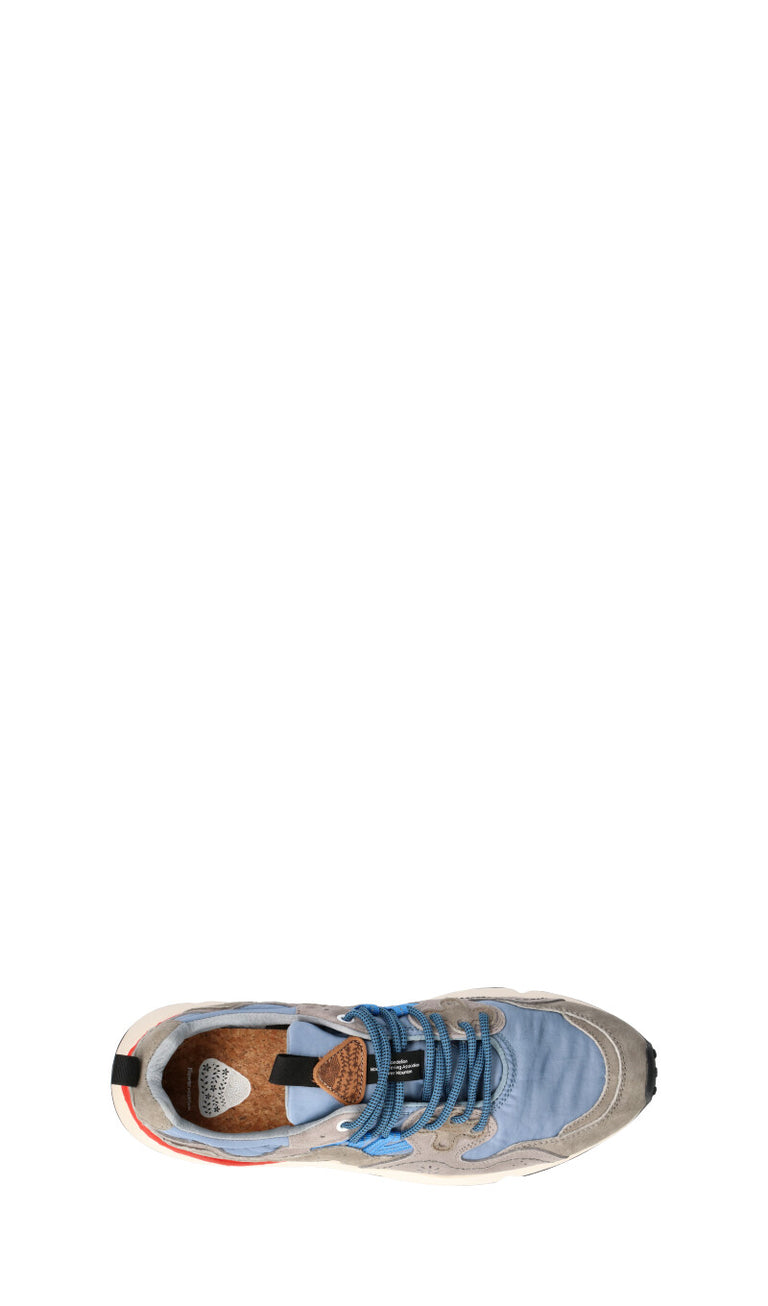 FLOWER MOUNTAIN Sneaker donna grigia/azzurra in pelle