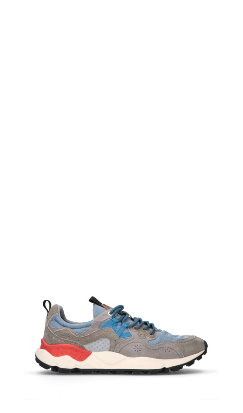 FLOWER MOUNTAIN Sneaker donna grigia/azzurra in pelle