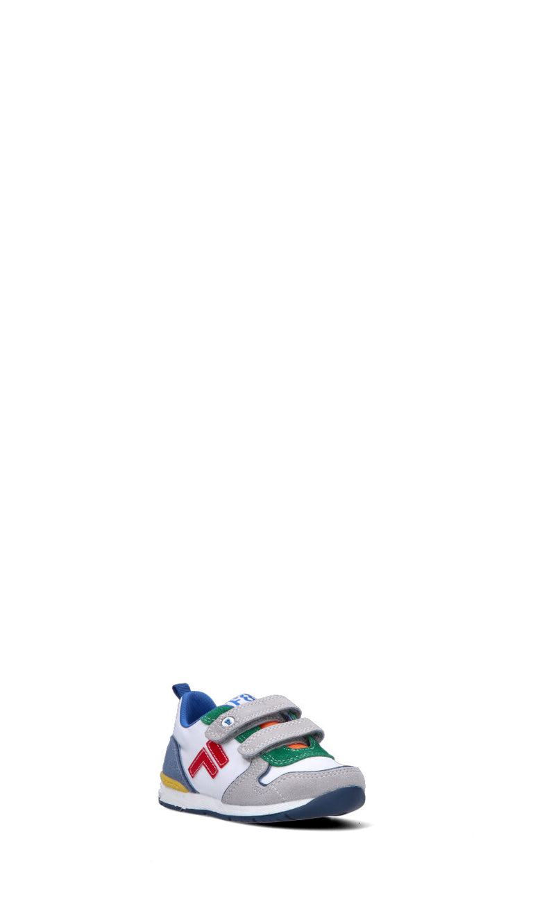 FALCOTTO Sneaker bambino bianca/grigia/blu in pelle