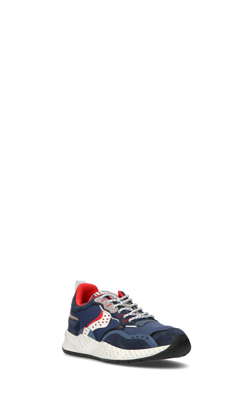 VOILE BLANCHE Sneaker uomo blu/rossa in suede