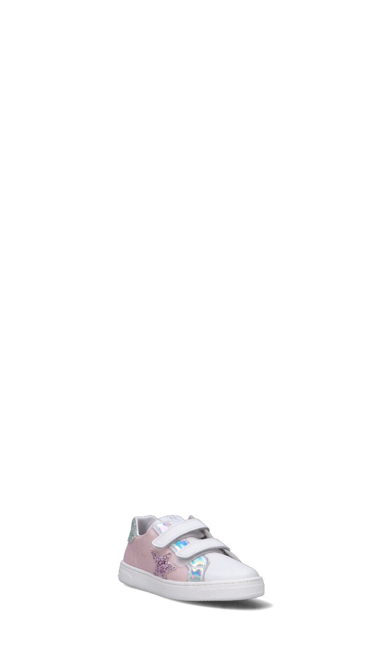 NATURINO Sneaker bimba rosa/bianca/argento in pelle