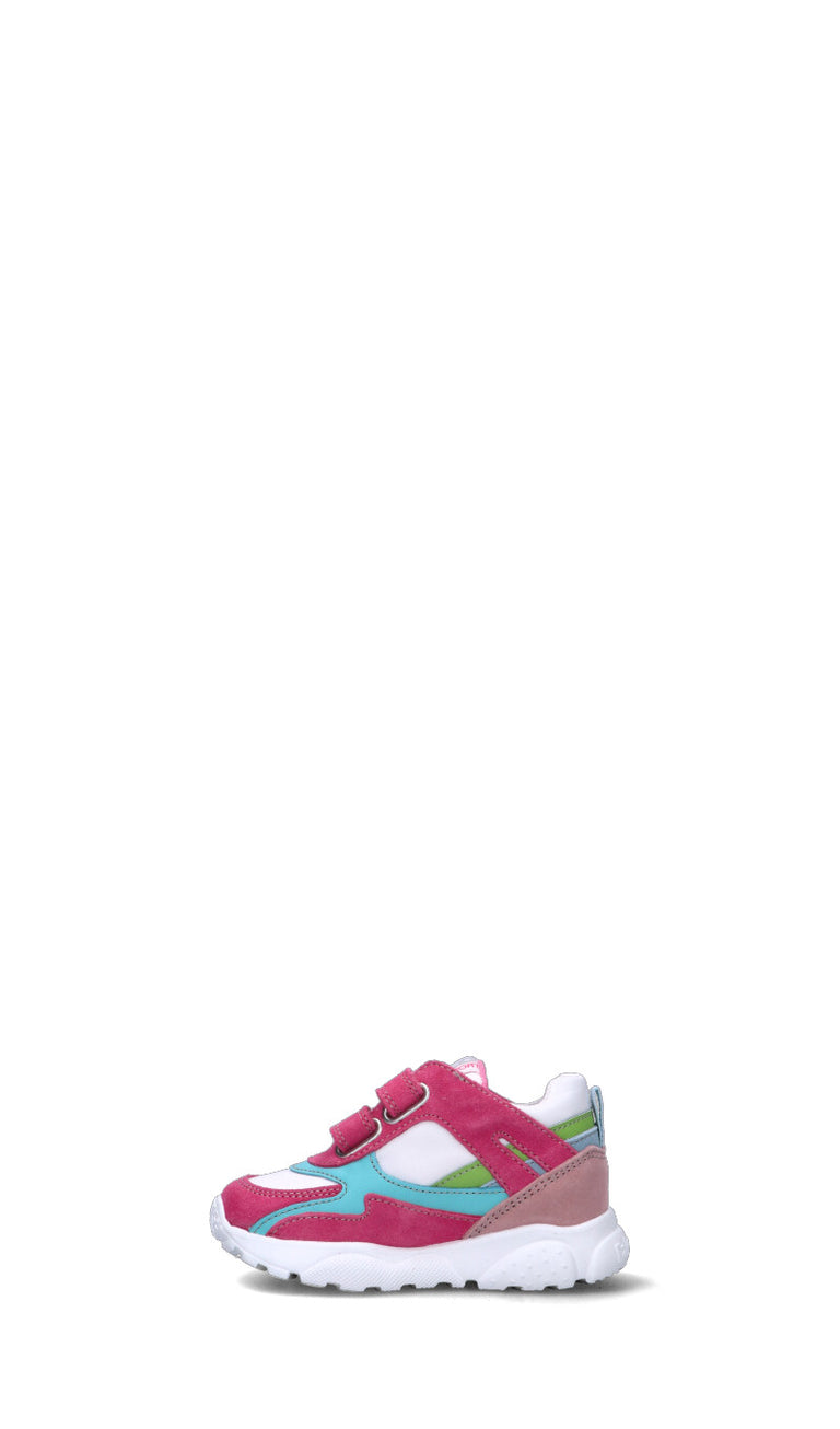 FALCOTTO Sneaker bimba rosa/bianca/azzurra/verde in suede
