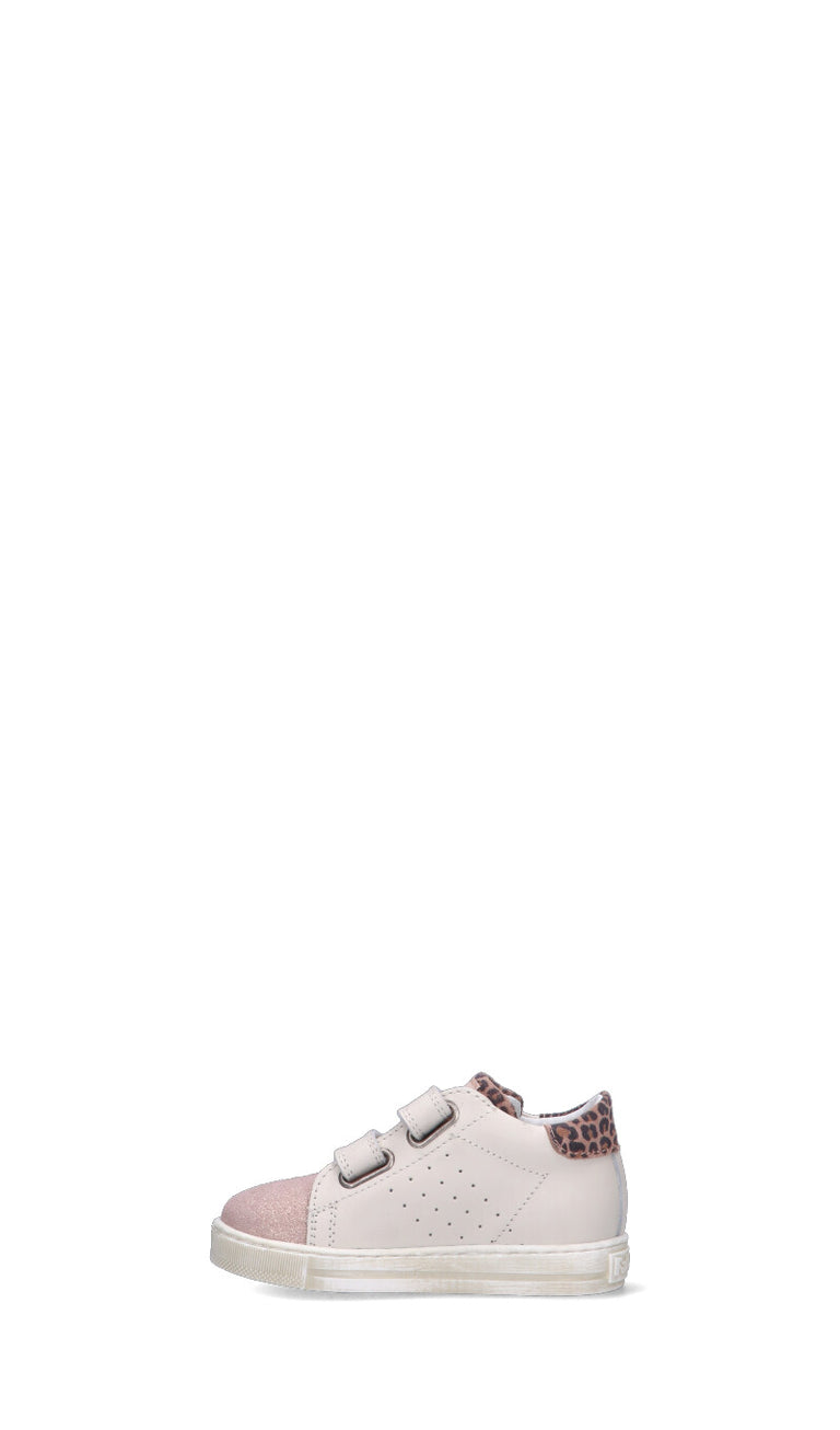 FALCOTTO Sneaker bimba beige/rosa in pelle