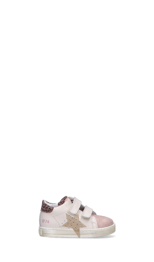 FALCOTTO Sneaker bimba beige/rosa in pelle