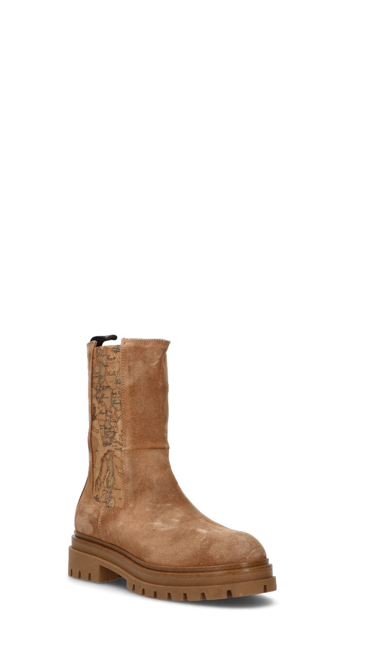 ALVIERO MARTINI Tronchetto ragazza cammello in suede