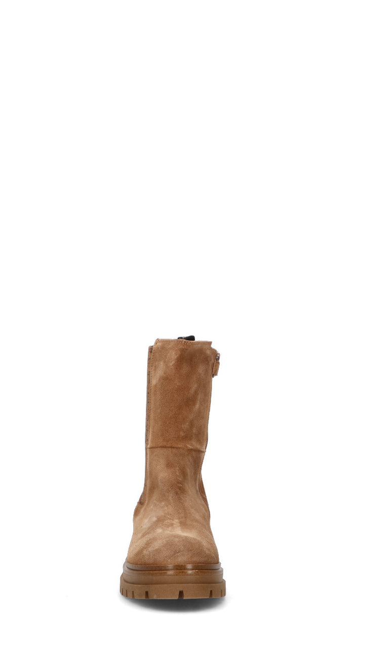 ALVIERO MARTINI Tronchetto ragazza cammello in suede