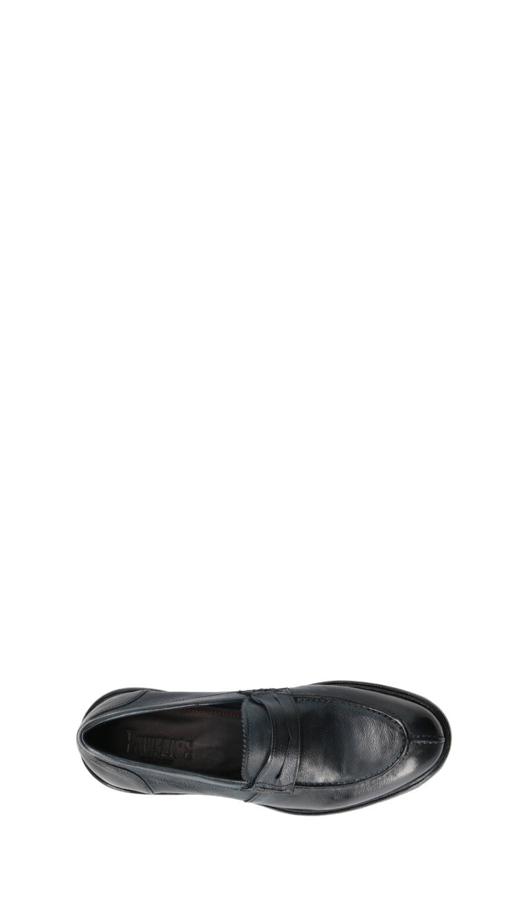 PAWELK'S Mocassino uomo blu in pelle