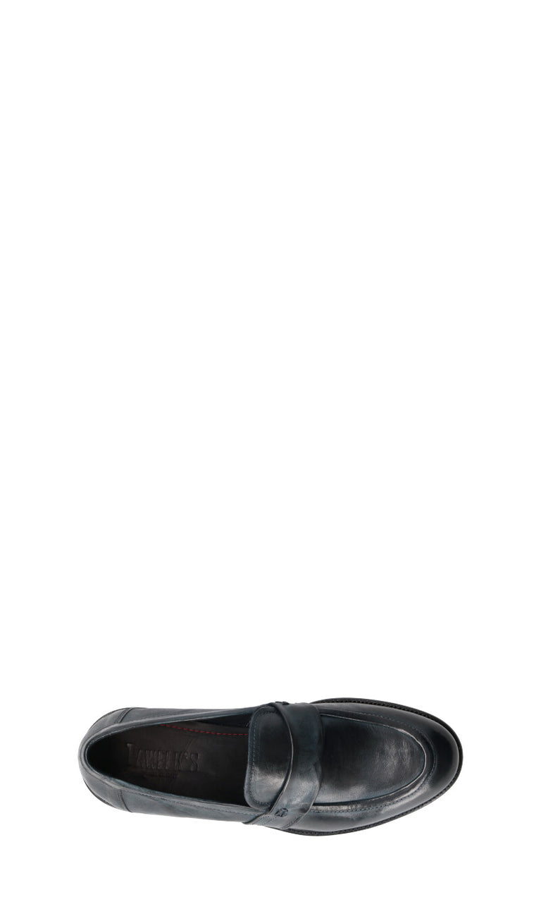 PAWELK'S Mocassino uomo blu in pelle