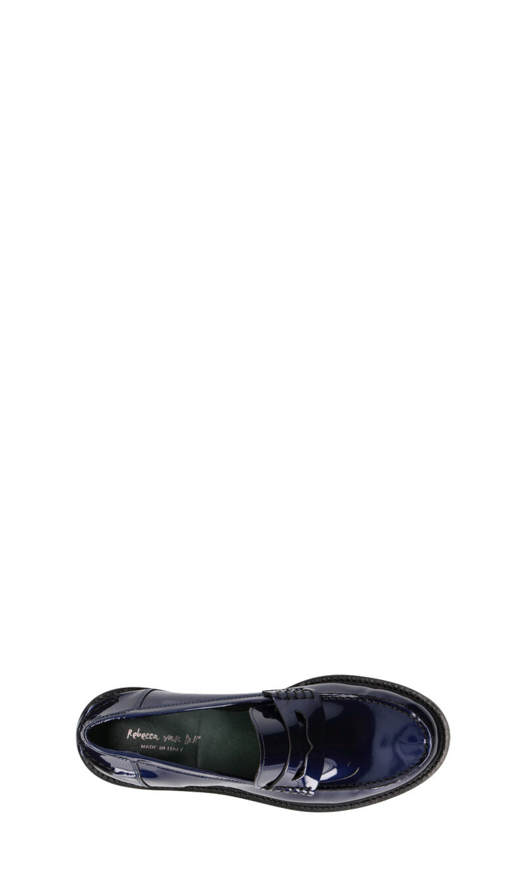 REBECCA VAN DIK Mocassino donna blu in pelle