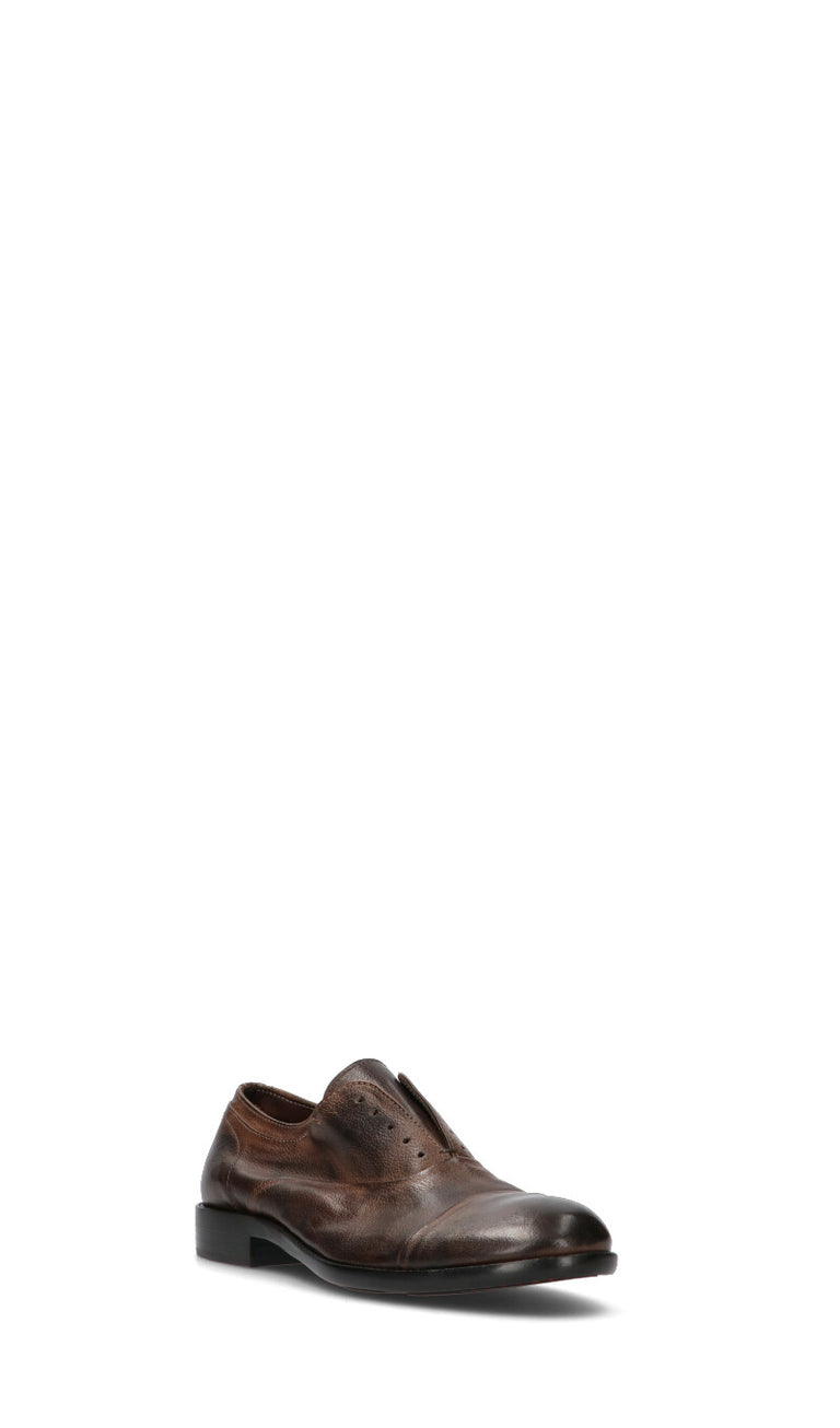 PAWELK'S Stringata uomo marrone in pelle