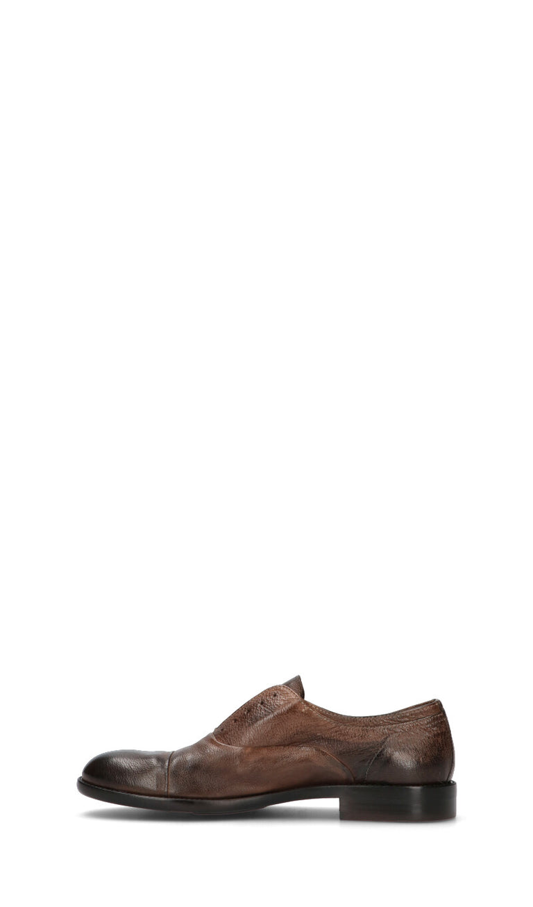 PAWELK'S Stringata uomo marrone in pelle