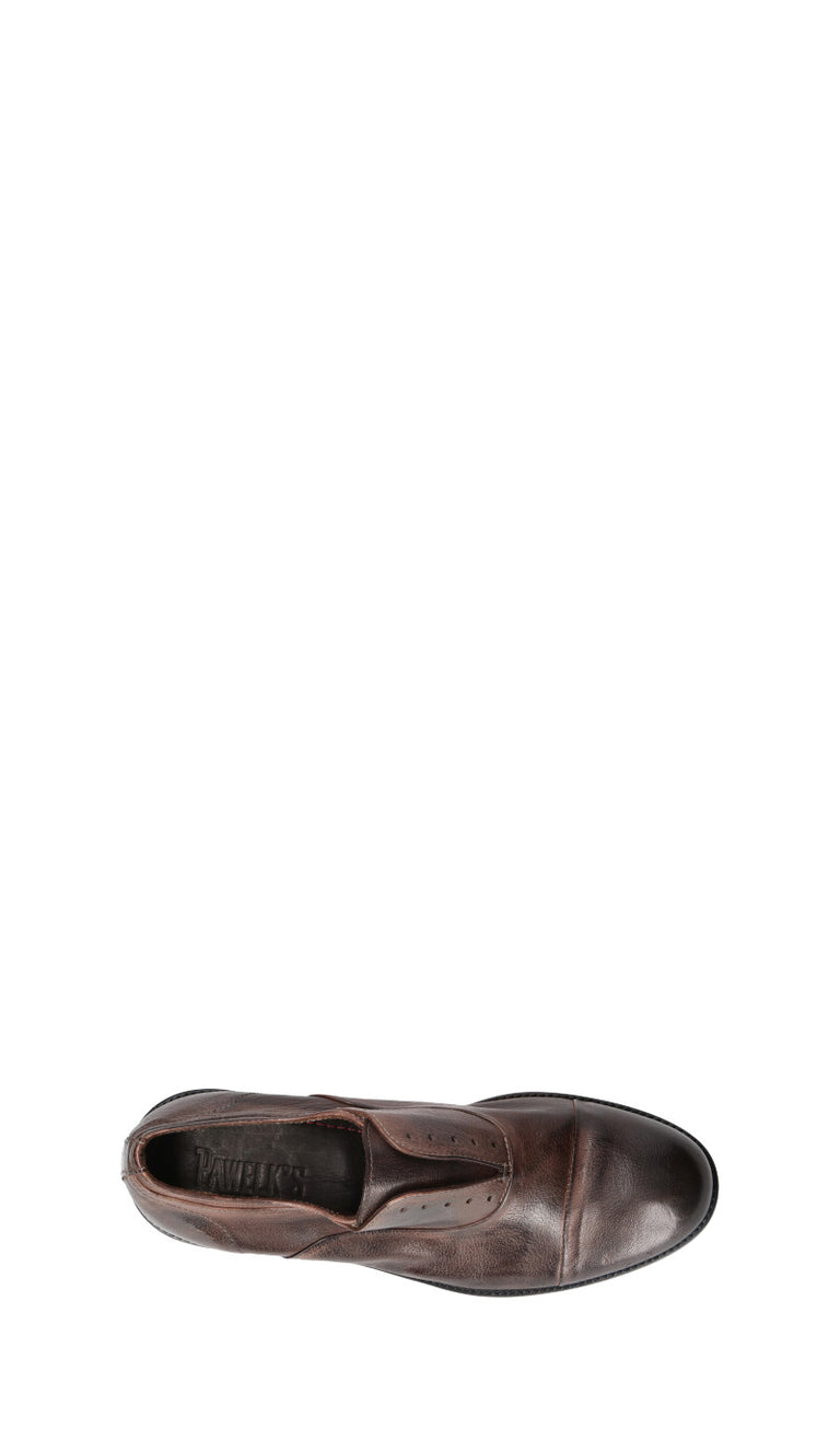 PAWELK'S Stringata uomo marrone in pelle