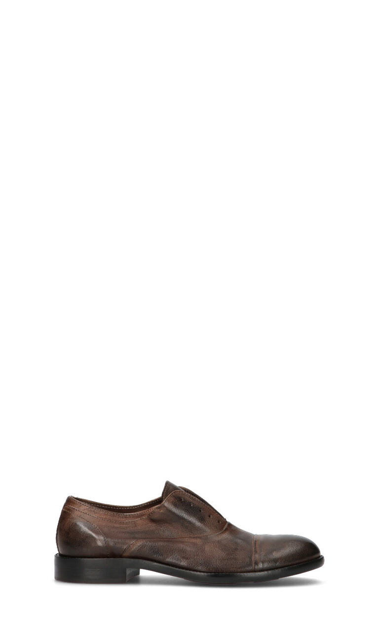 PAWELK'S Stringata uomo marrone in pelle