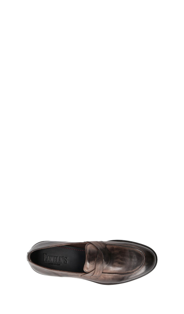 PAWELK'S Mocassino uomo marrone in pelle