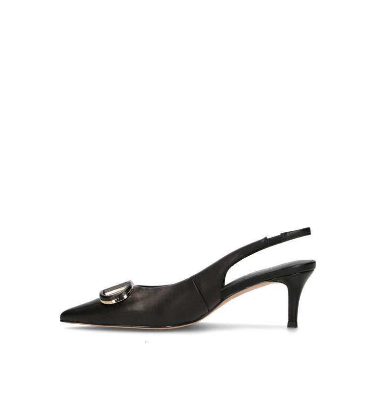 TWIN SET-SIMONA BARBIERI Slingback donna nera in pelle