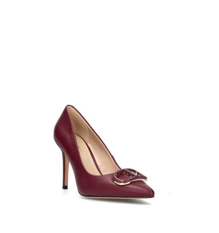 TWIN SET-SIMONA BARBIERI Décolleté donna bordeaux in pelle