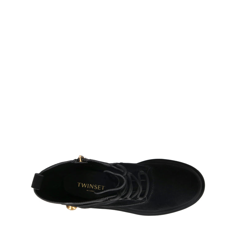 TWIN SET-SIMONA BARBIERI Anfibio donna nero in suede
