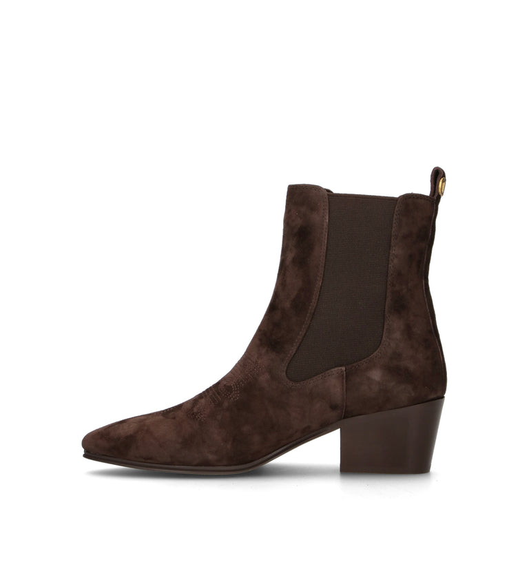 TWIN SET-SIMONA BARBIERI Tronchetto donna marrone in suede