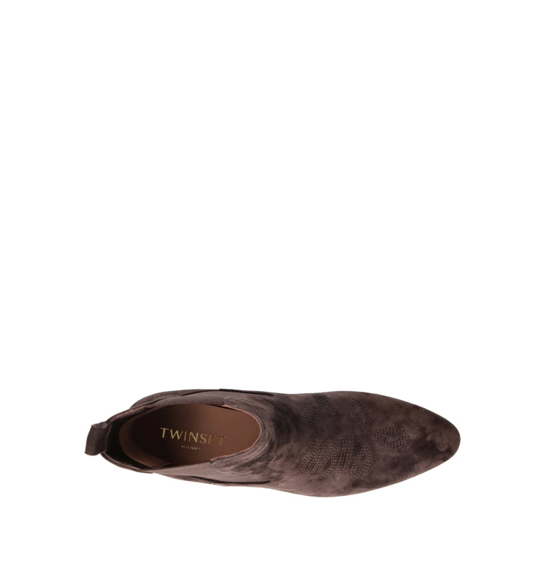 TWIN SET-SIMONA BARBIERI Tronchetto donna marrone in suede